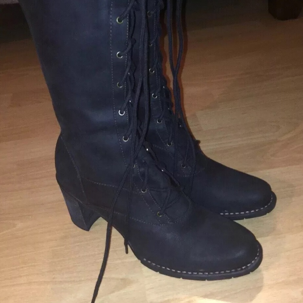 Indigo Black Lace Up Hiking Boots 🥾 9